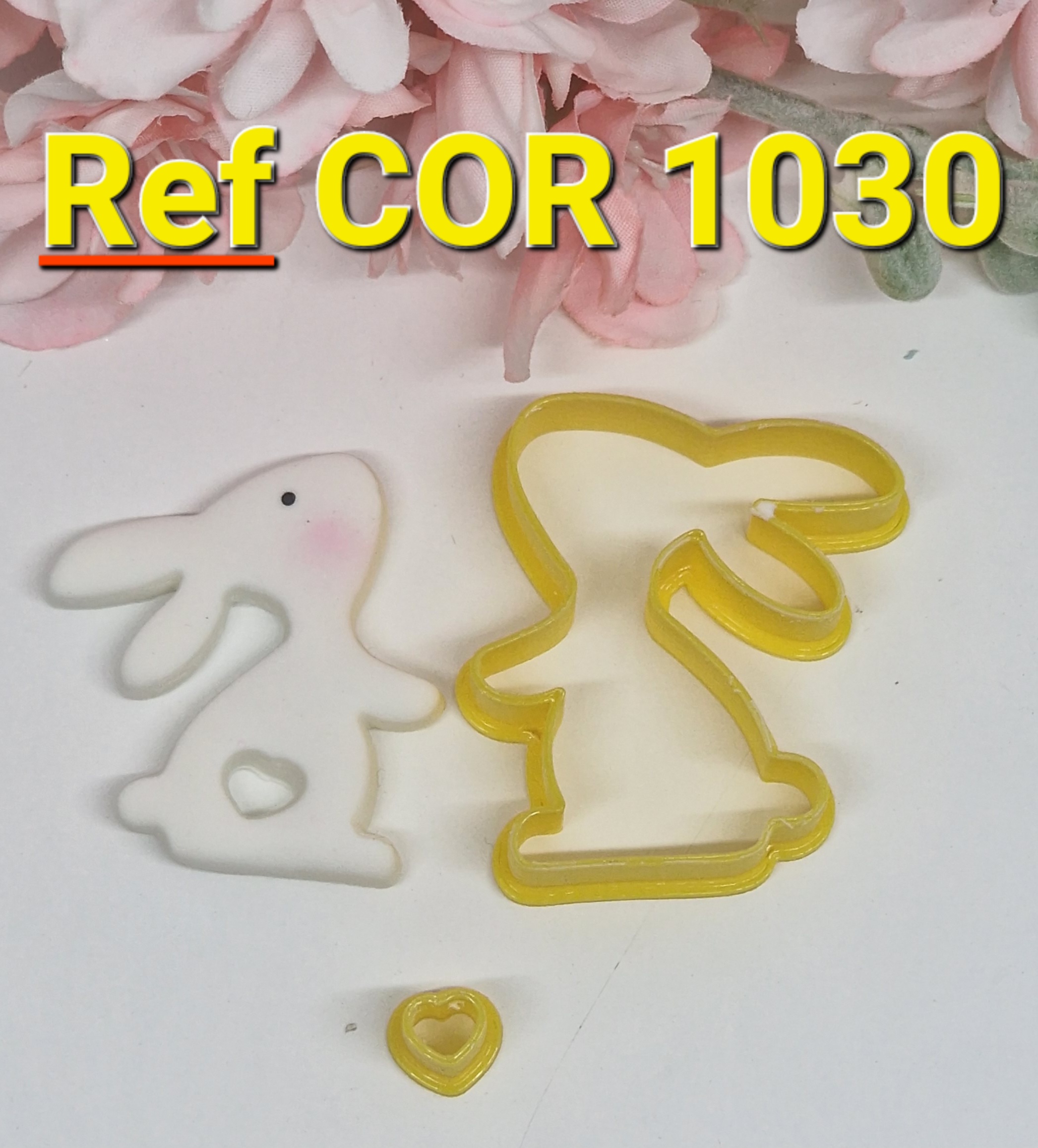 1030 Cortador Coelho silhoueta coracao Pascoa