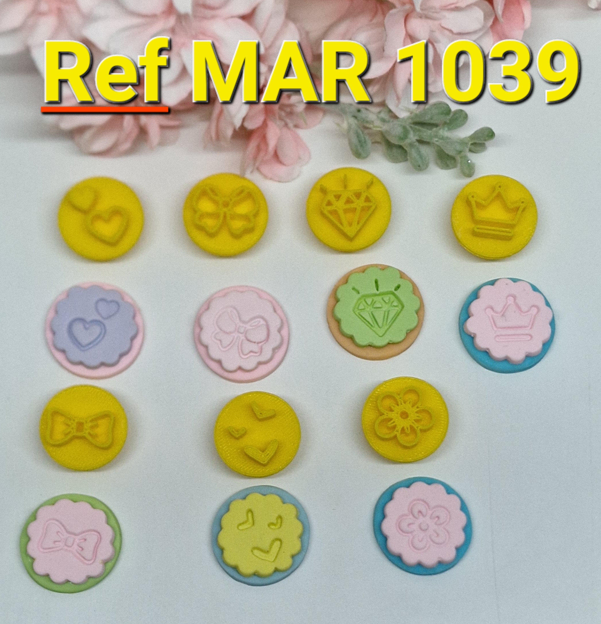 1039 Conjunto 7 Carimbos Princesa